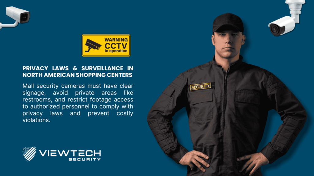 CCTV & security guard: Comply with shopping center privacy laws. Avoid costly violations!